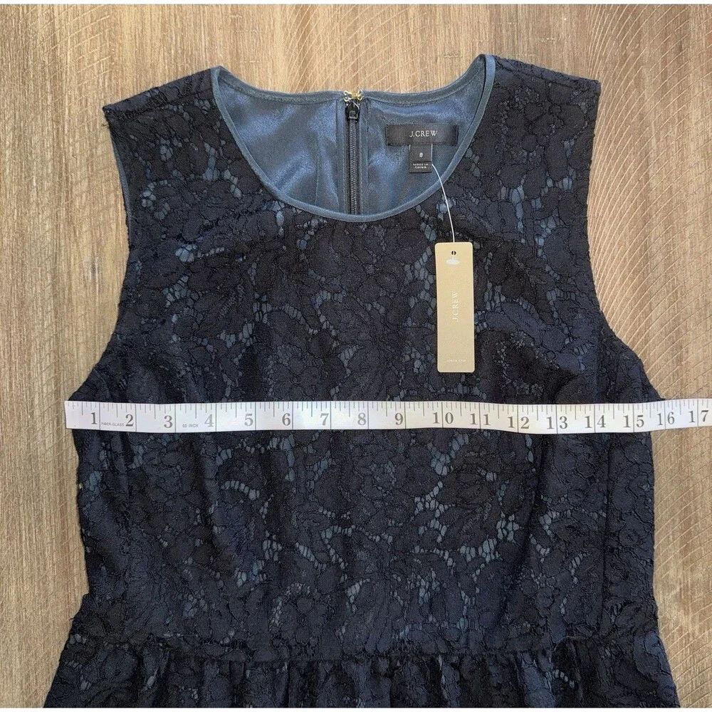 NWT J. Crew Black Lace Sleeveless Peplum Top Chic Blouse Women’s Size 8 NEW $88
